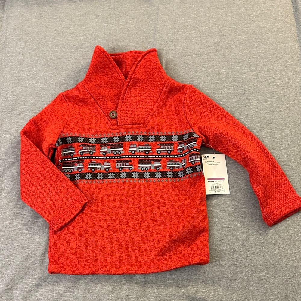 Jumping‎ Beans Red Kids Sweatshirt with Train Design